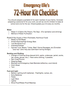 Emergency Elle's 72-Hour Kit Checklist